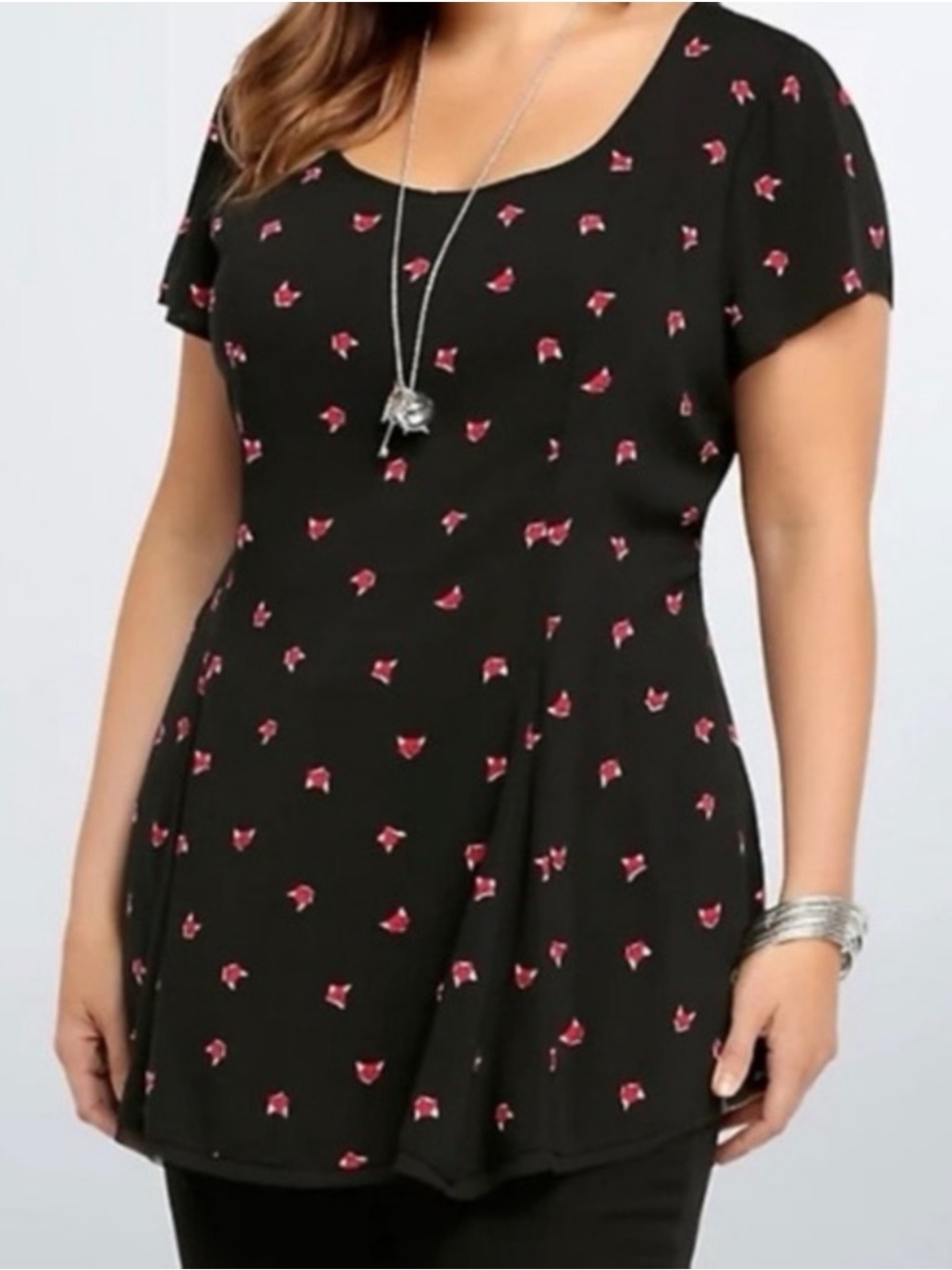 Torrid Fox Print Chablis Tunic Top Sz 0/Large